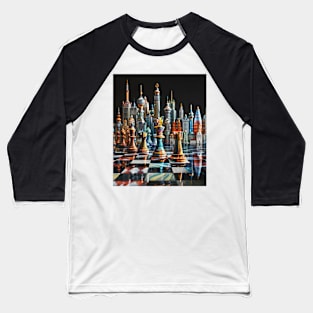 Metropolitan Checkmate: Chess City Skyline gift Baseball T-Shirt